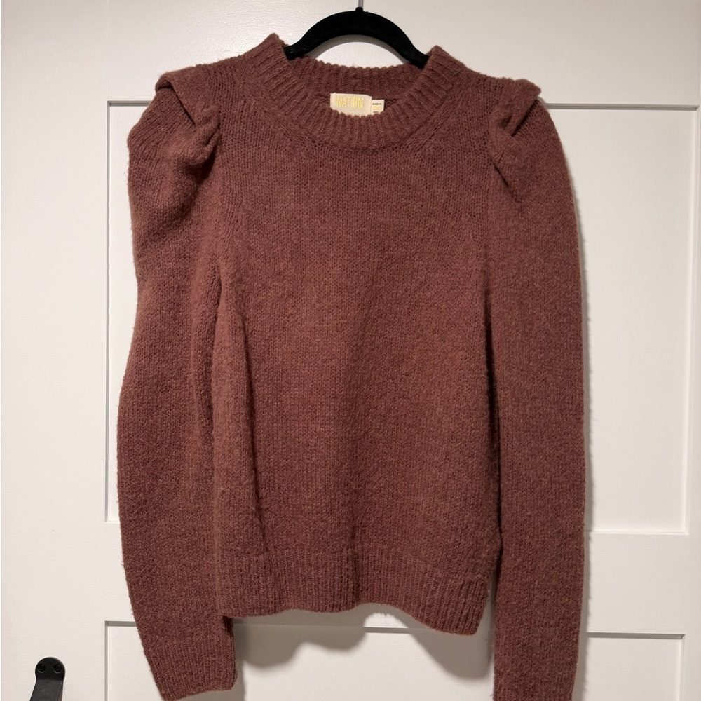Nation LTD Women's Cocoa Crew Neck Sweater